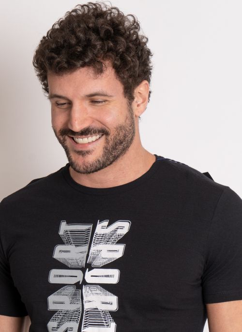 Camiseta Estampada Aleatory Sport Preta