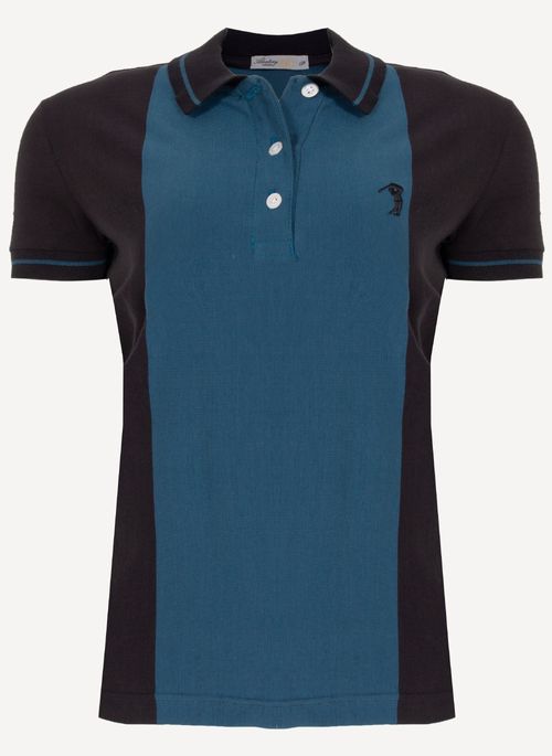 Camisa Polo Aleatory Feminina Smart Azul