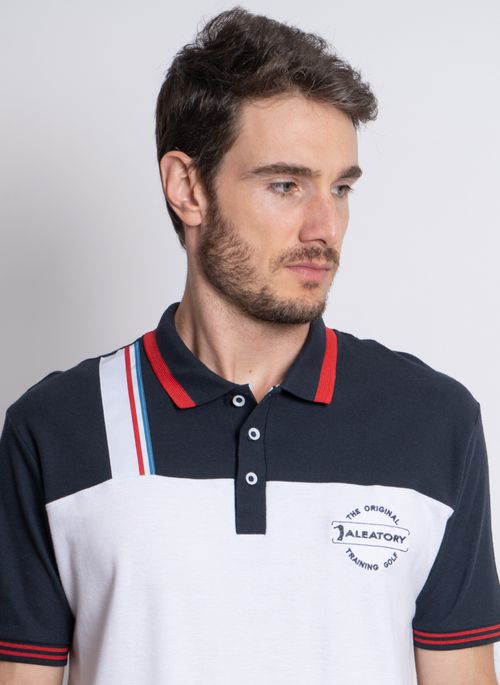 Camisa Polo Aleatory Recortada Piquet Original Branca
