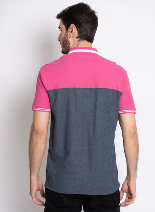Camisa Polo Aleatory Recortada Piquet Original Rosa