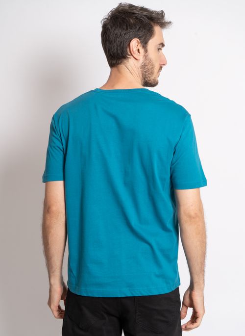 Camiseta Gola V Aleatory Básica Azul
