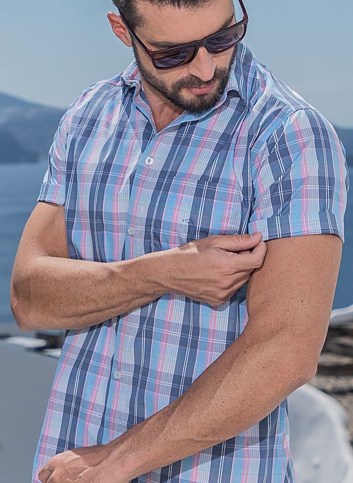 Camisa Aleatory Manga Curta Xadrez Burn