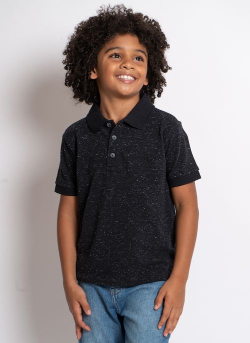 Camisa Polo Aleatory Infantil Mini Print Playday
