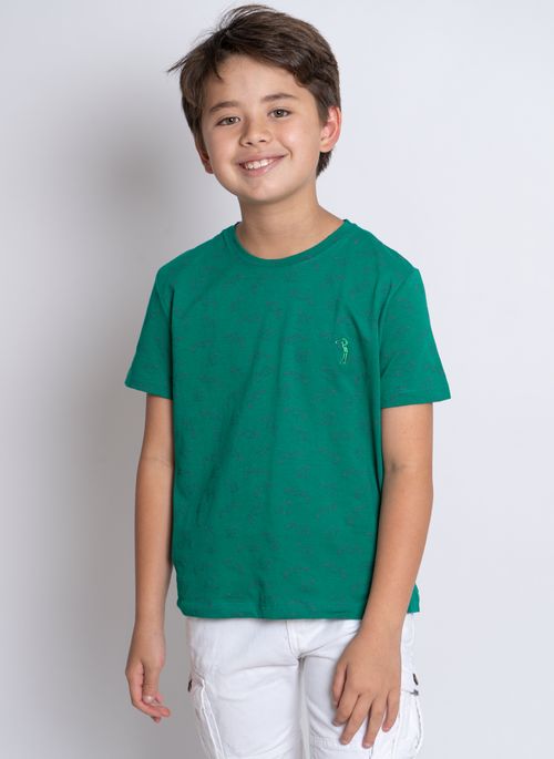 Camiseta Aleatory Kids Full Print Mew Verde