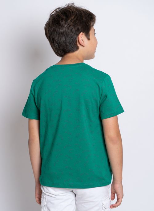 Camiseta Aleatory Kids Full Print Mew Verde