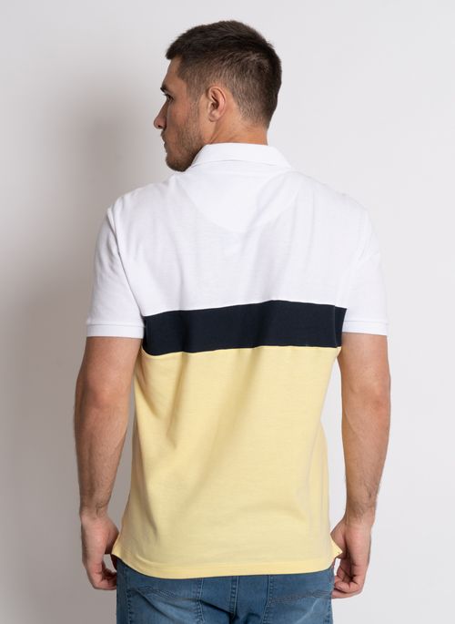 Camisa Polo Aleatory Piquet Recortada Fresh Branca