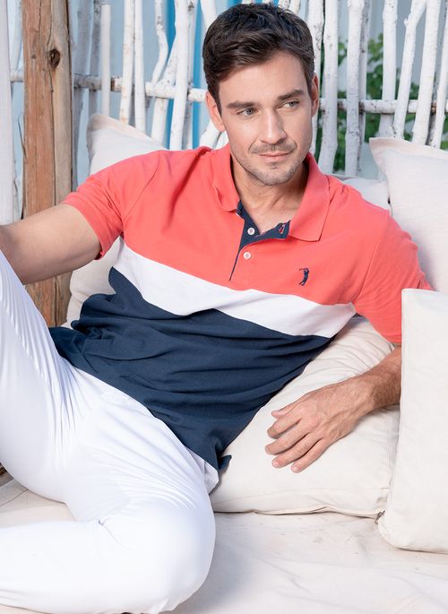 Camisa Polo Aleatory Piquet Recortada Fresh Vermelha