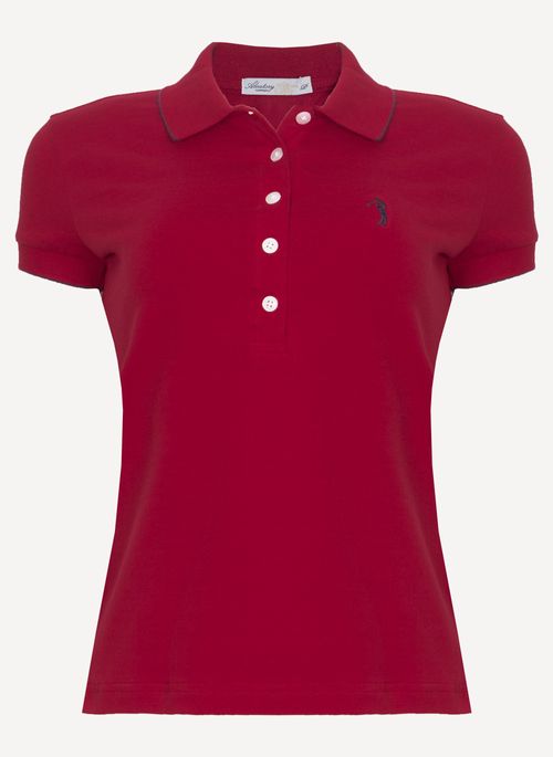 Camisa Polo Feminina Aleatory Lycra Vermelha