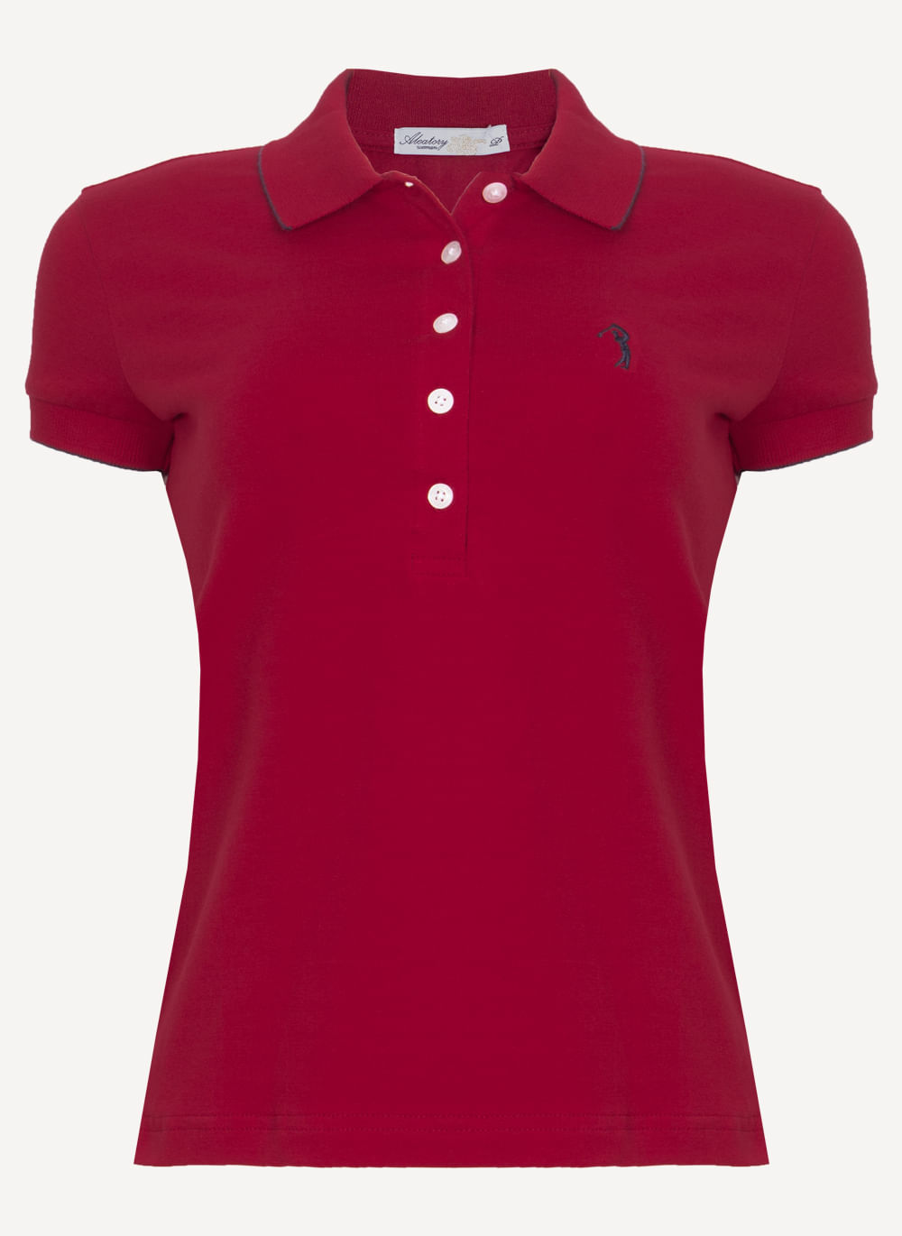 Camisa-Polo-Feminina-Aleatory-Lycra-Vermelha-Vermelho-P