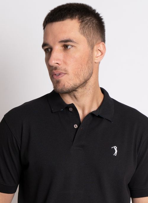 Camisa Polo Aleatory Piquet Preto