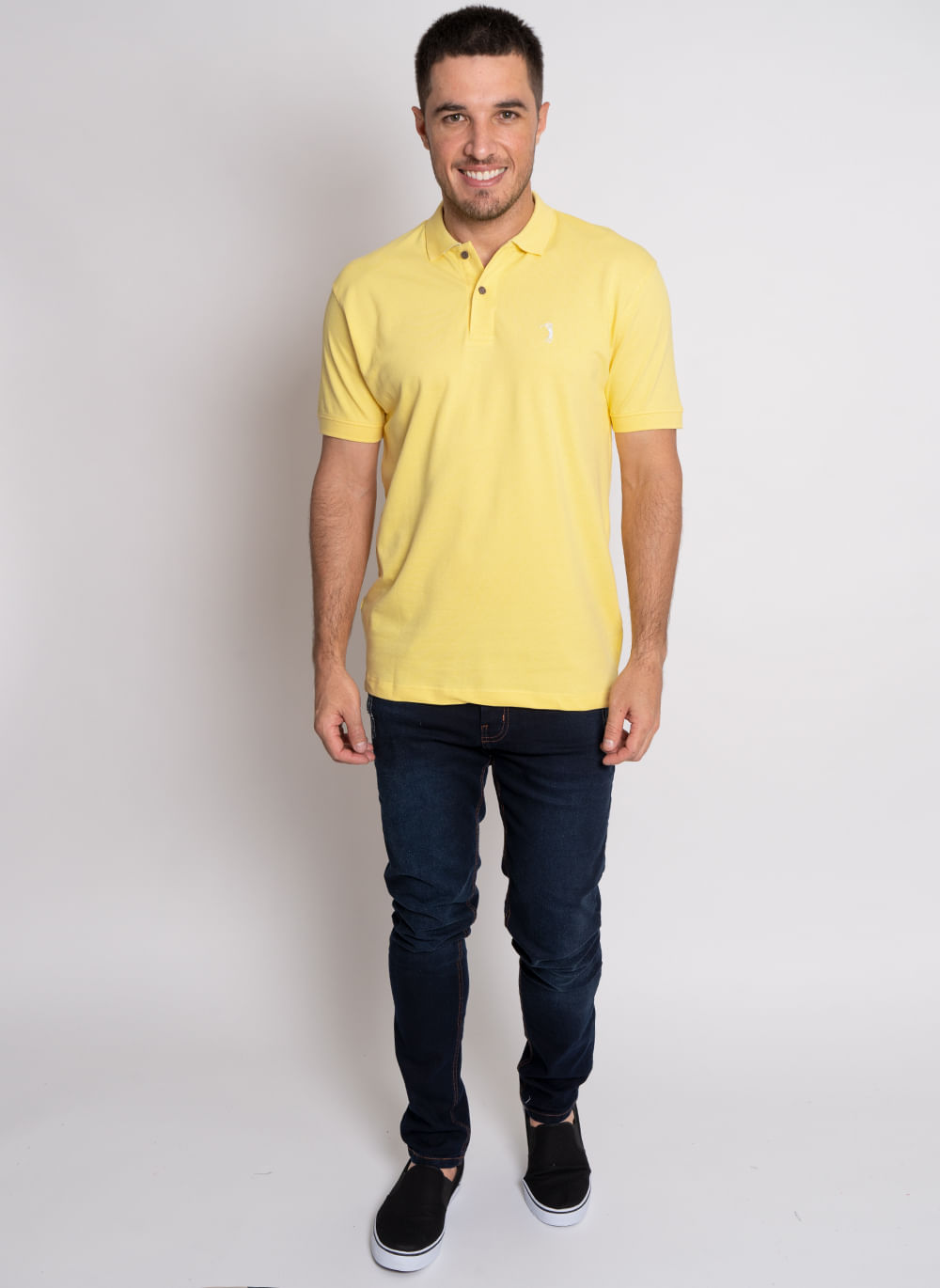 Camisa-Polo-Aleatory-Piquet-Amarela-Amarelo-P