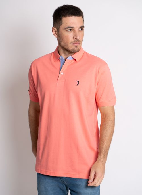 Camisa Polo Coral Lisa Aleatory