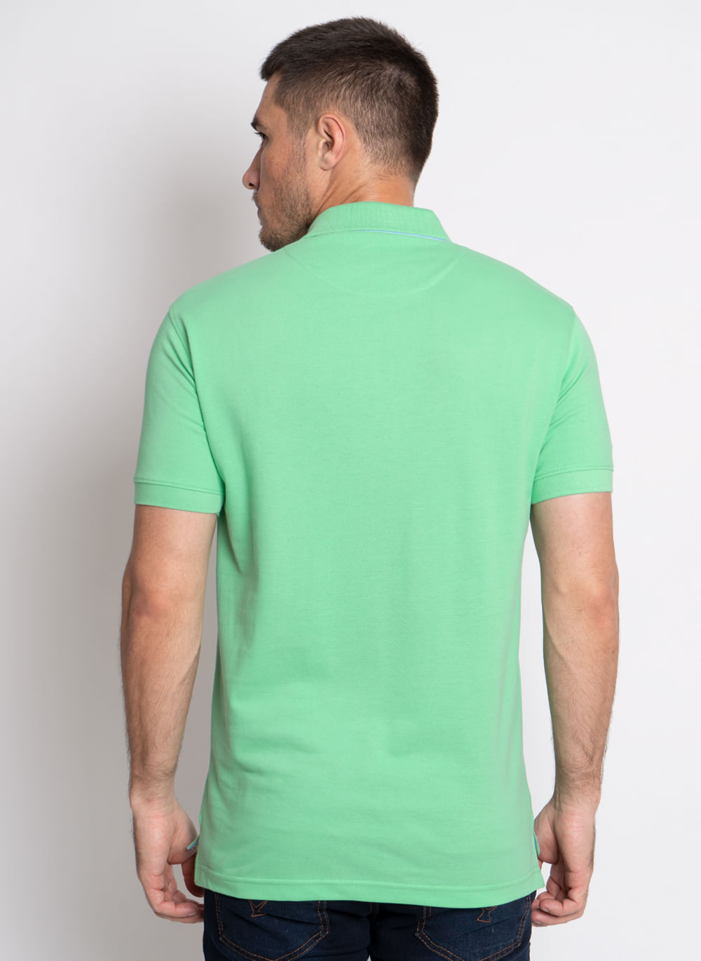 Camisa-Polo-Verde-Claro-Lisa-Aleatory-Verde-Claro-M