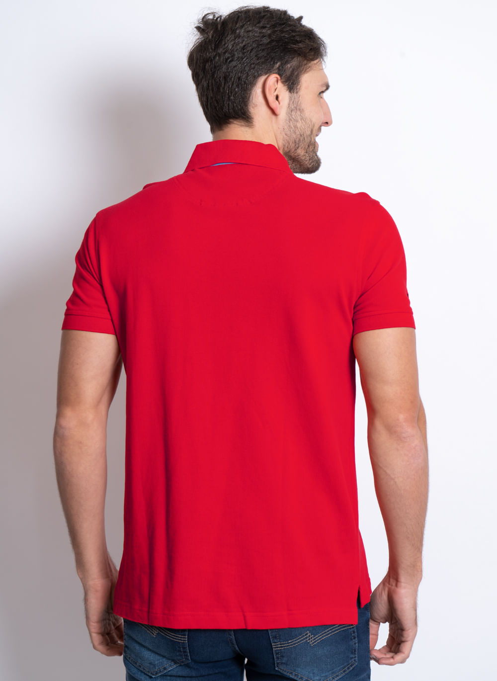 Camisa-Polo-Vermelha-Lisa-Aleatory-Vermelho-P