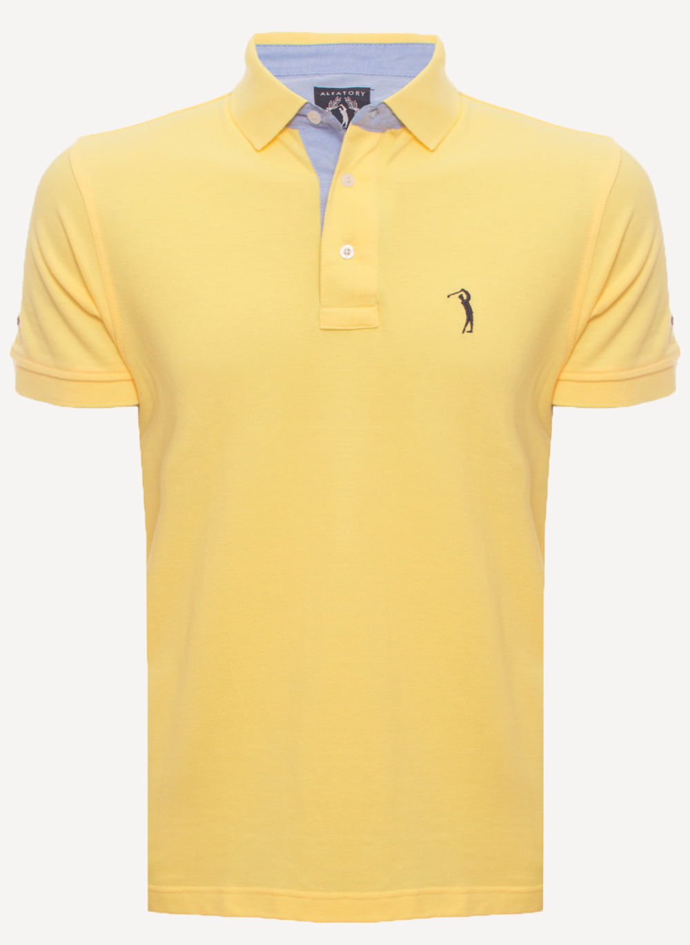 Camisa-Polo-Amarela-Lisa-Aleatory-Amarelo-P