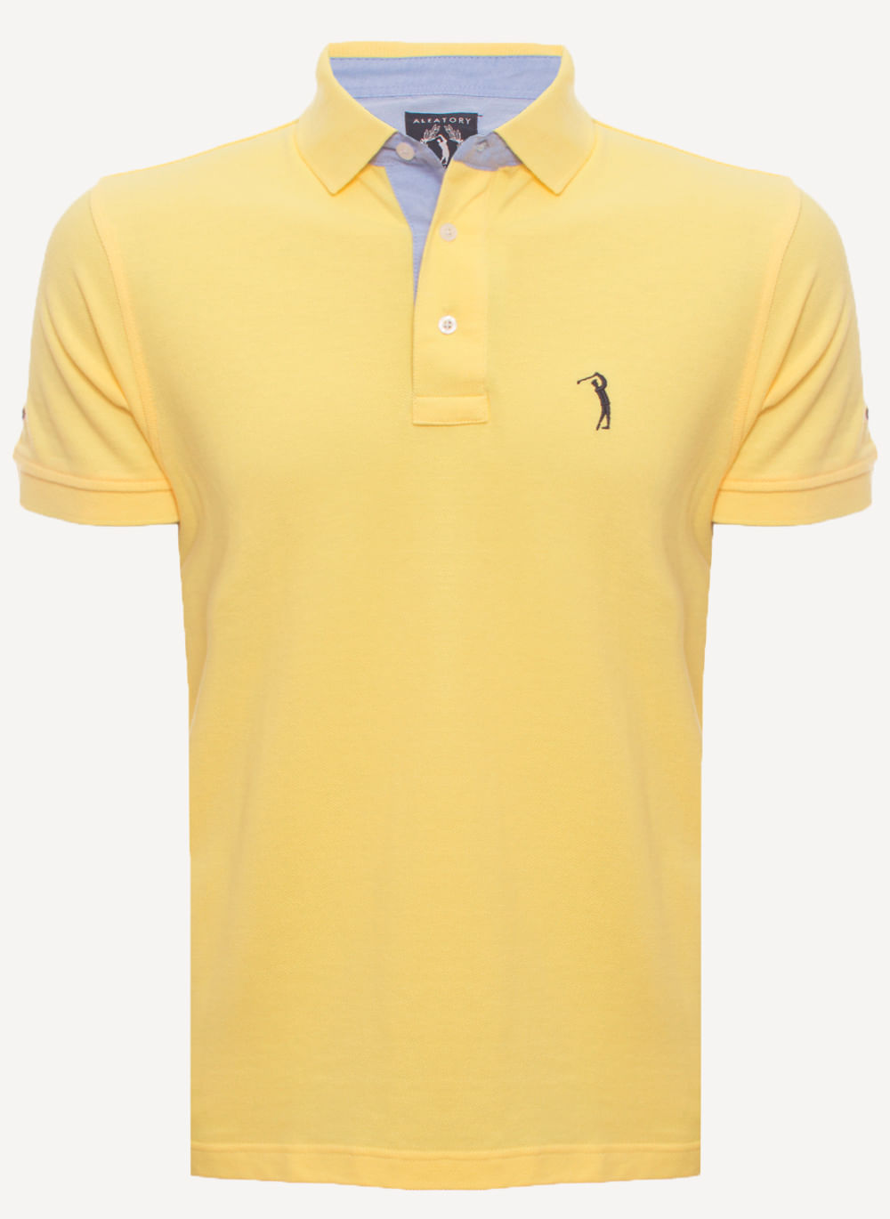 Camisa-Polo-Amarela-Lisa-Aleatory-Amarelo-M