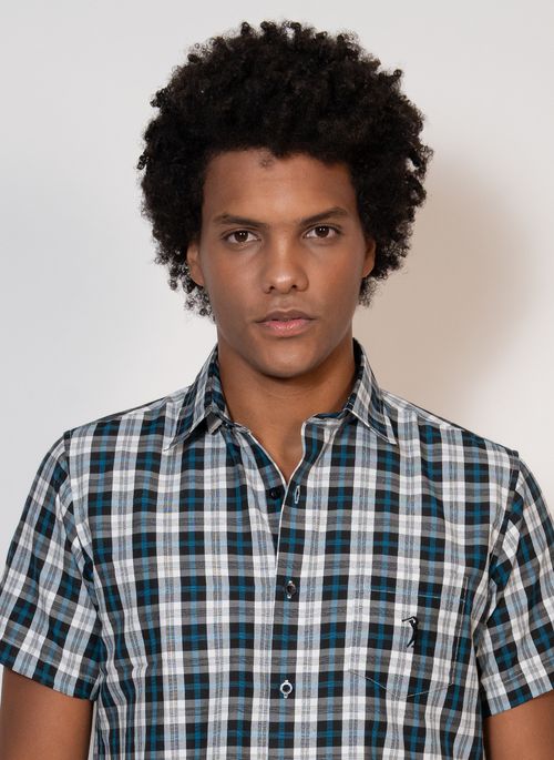 Camisa Aleatory Xadrez Manga Curta Horizon