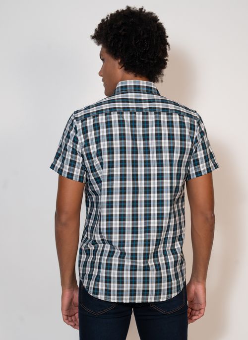 Camisa Aleatory Xadrez Manga Curta Horizon