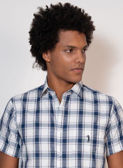 Camisa Aleatory Xadrez Manga Curta Flash