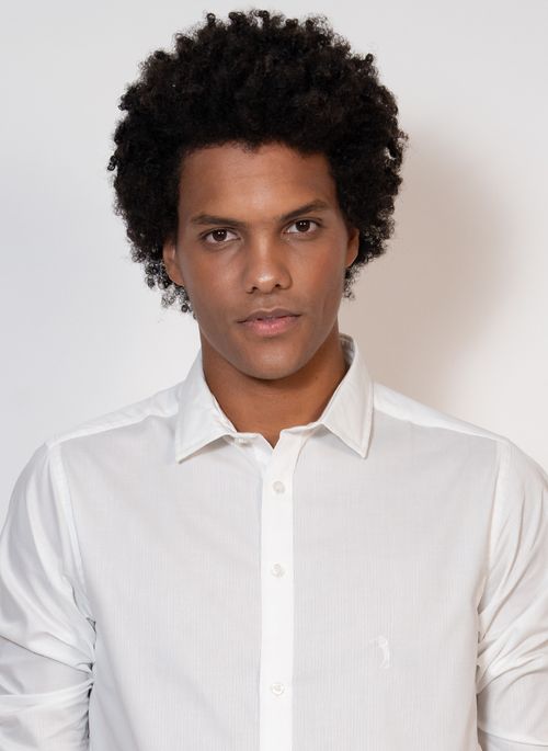 Camisa Aleatory Lisa Manga Longa White