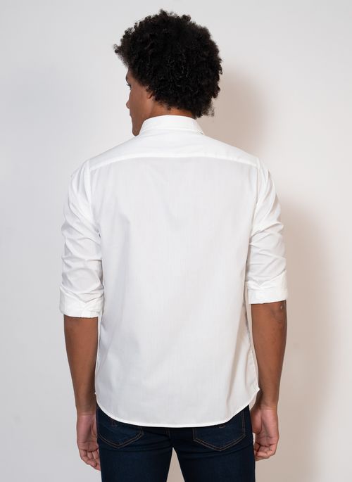Camisa Aleatory Lisa Manga Longa White