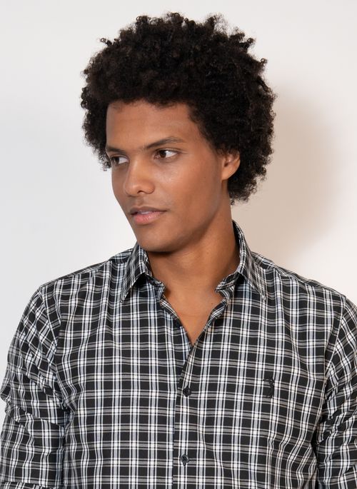 Camisa Aleatory Xadrez Manga Longa Wave