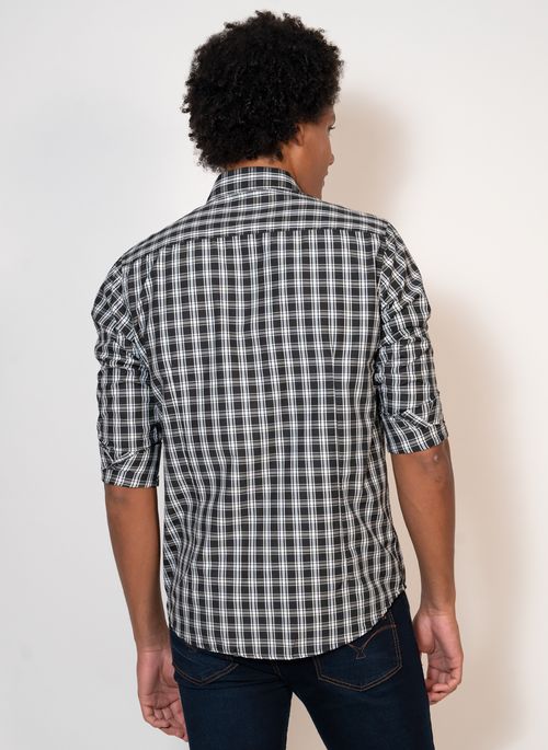 Camisa Aleatory Xadrez Manga Longa Wave