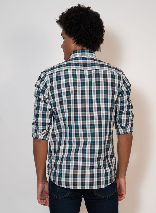 Camisa Aleatory Xadrez Manga Longa Horizon