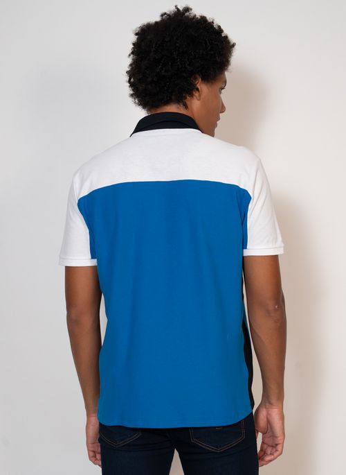 Camisa Polo Aleatory Recortada Piquet Premium Azul