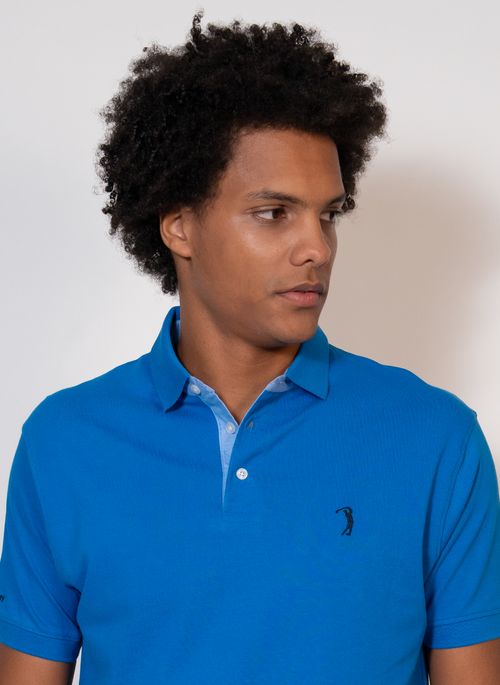 Camisa Polo Azul Escuro Lisa Aleatory