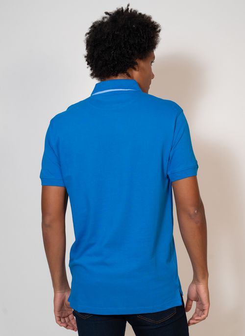 Camisa Polo Azul Escuro Lisa Aleatory