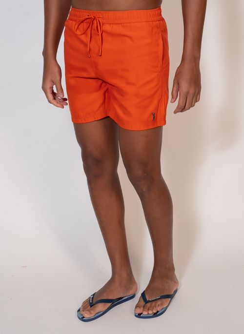 Shorts Praia Aleatory Microfibra Summer Laranja