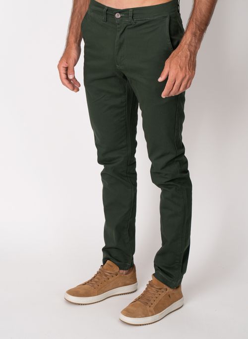 Calça Sarja Aleatory Bolso Faca Verde Militar