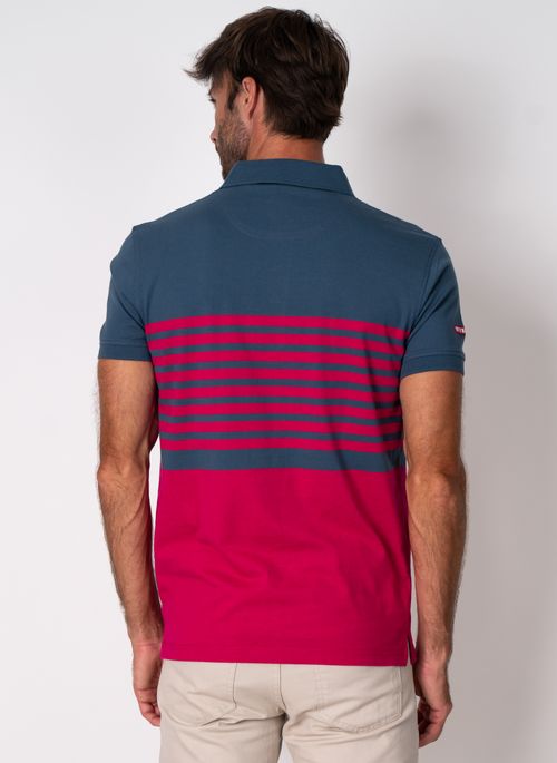 Camisa Polo Aleatory Listrada Force Marinho