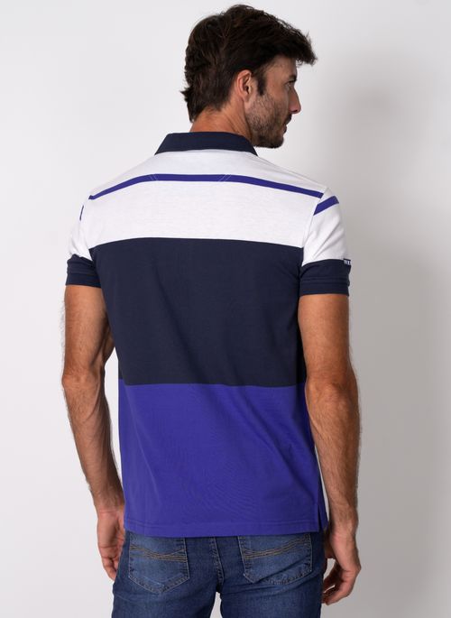 Camisa Polo Aleatory Listrada Robust Azul