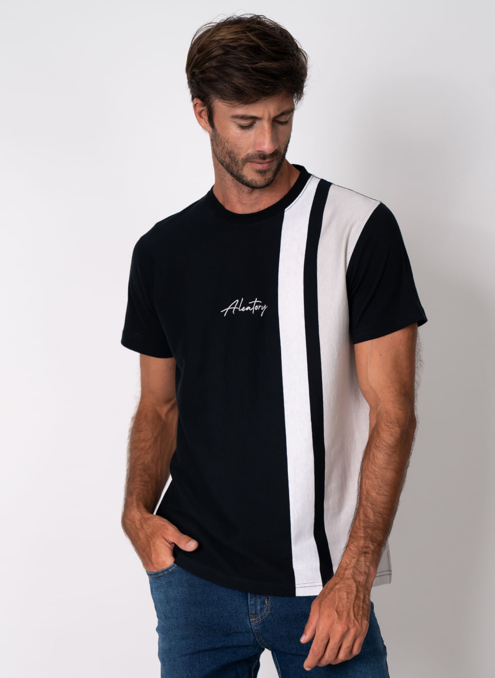 Camiseta-Aleatory-Listrada-Move-Preta-Preto-P