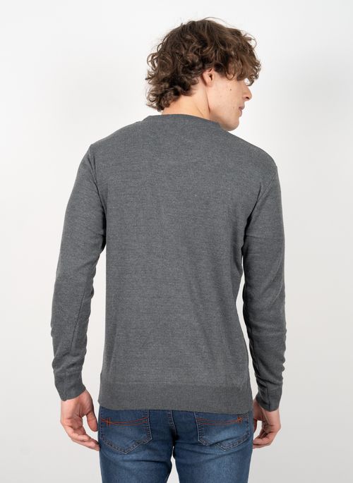 Suéter Aleatory Gola V New Frame Mescla Chumbo