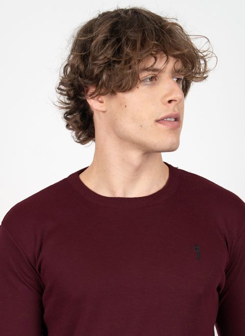 Suéter Aleatory Gola Careca Way Vinho