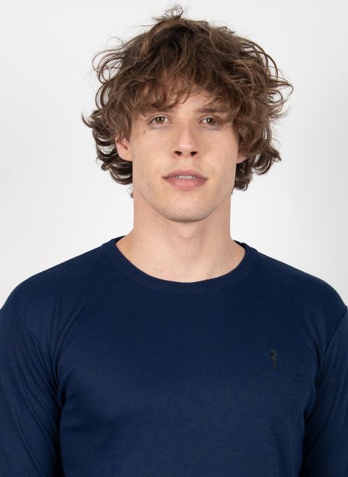 Suéter Aleatory Gola Careca Way Azul