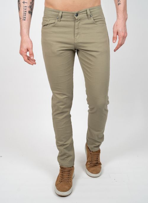 Calça Sarja Aleatory 5 Bolsos Khaki