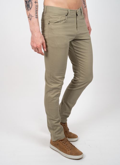 Calça Sarja Aleatory 5 Bolsos Khaki