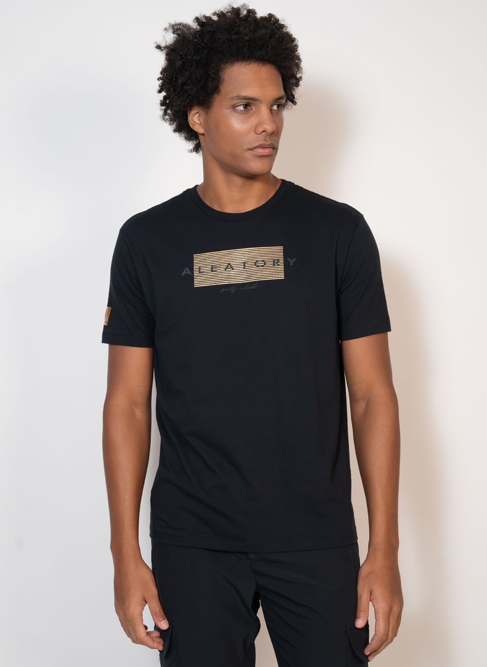 Camiseta-Estampada-Aleatory-Golden-Lines-Preta-Preto-P