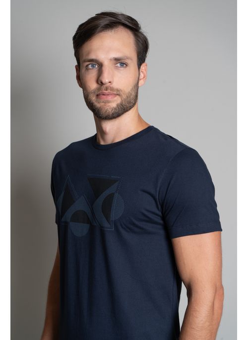 Camiseta Signature Estampada Shapes Marinho