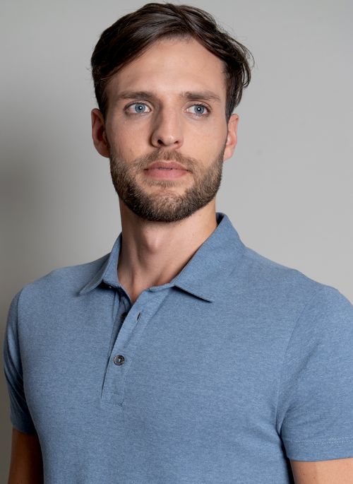 Camisa Polo Signature Lisa Vintage Azul