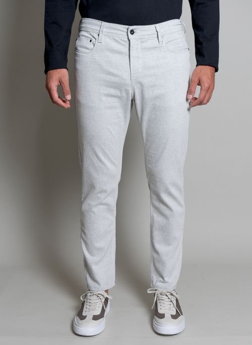 Calça Signature 5 Bolsos Malha Off-White