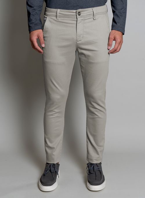 Calça Chino Signature Malha Cinza