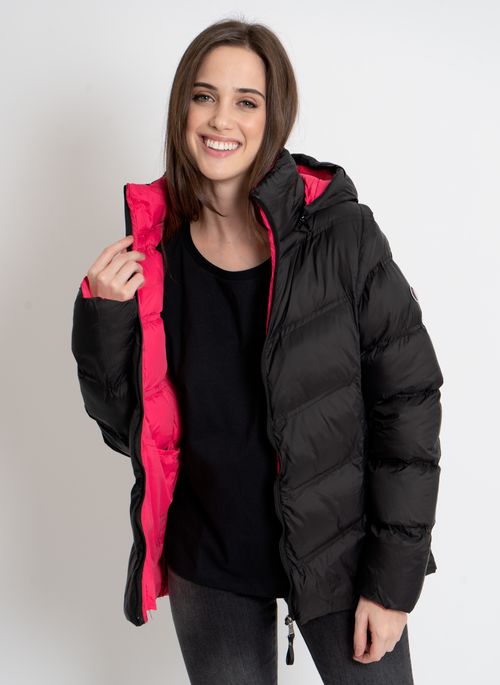 Jaqueta Aleatory Feminina Puffer 2 em 1 Preta