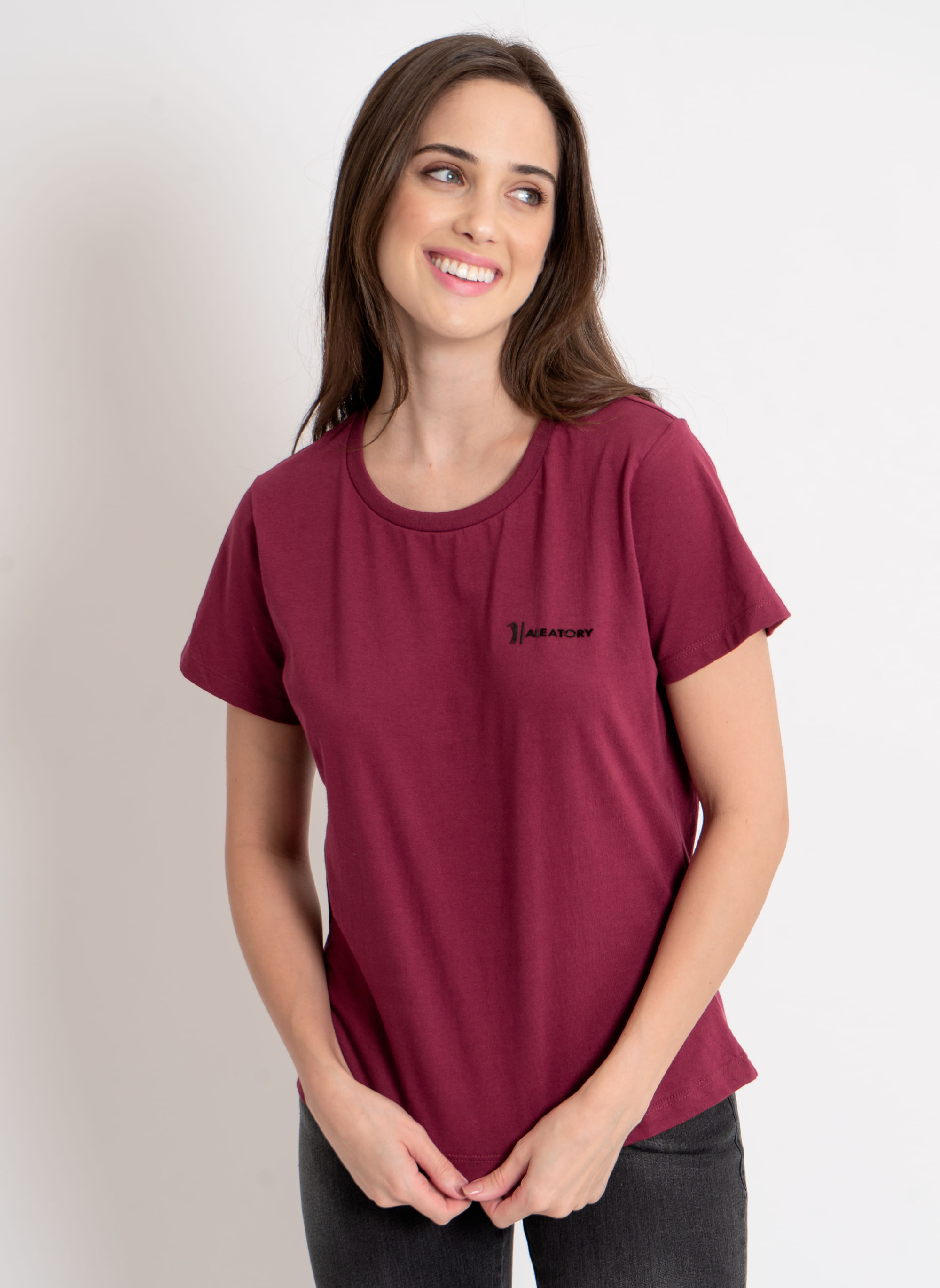 Camiseta-Feminina-Aleatory-Estampada-Fine-Vinho-Vinho-P