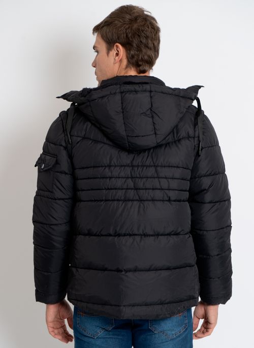 Jaqueta Bomber Aleatory Capuz Removível Black