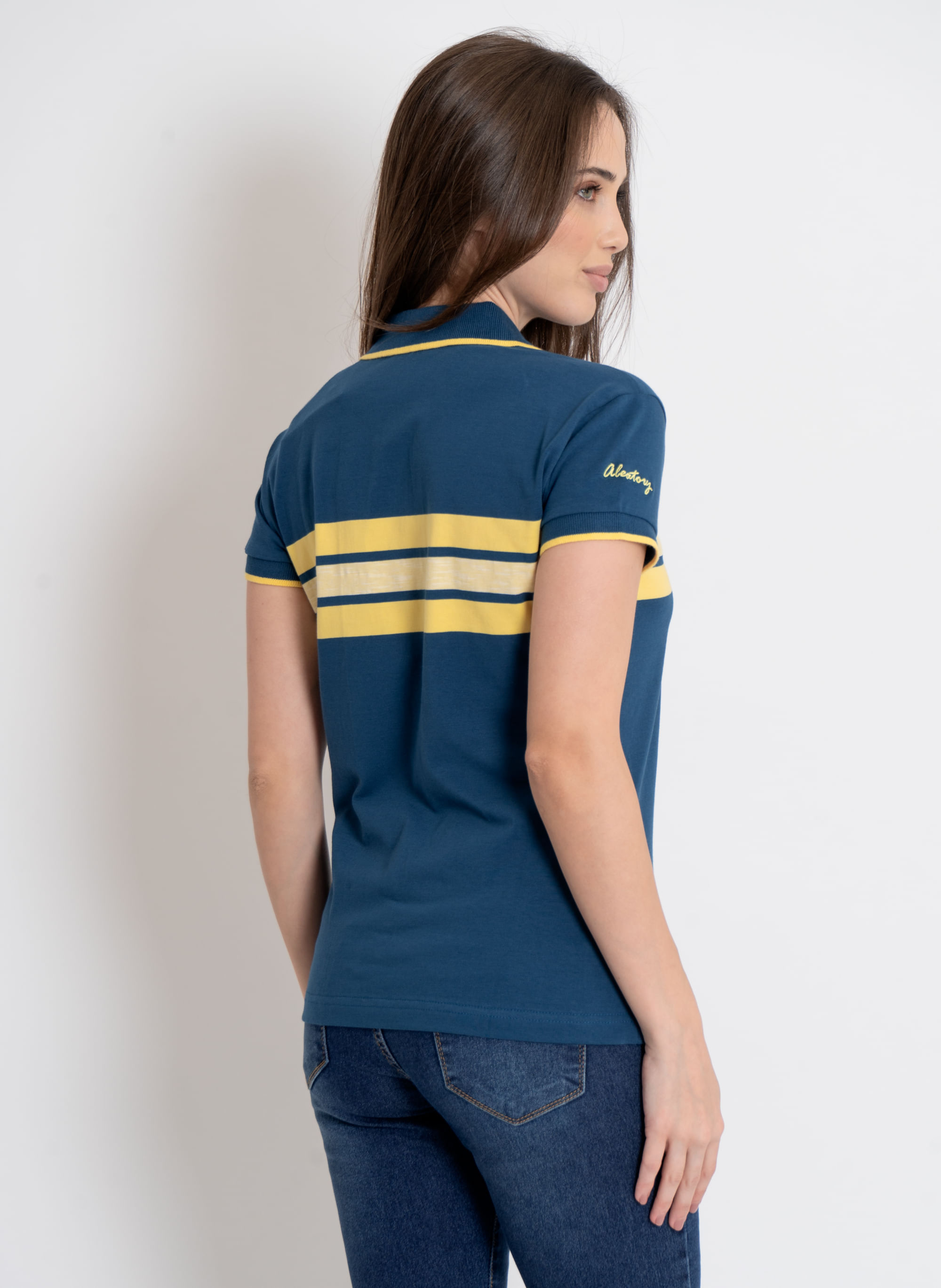Camisa-Polo-Aleatory-Feminina-Listrada-Cloe-Amarela-Amarelo-P